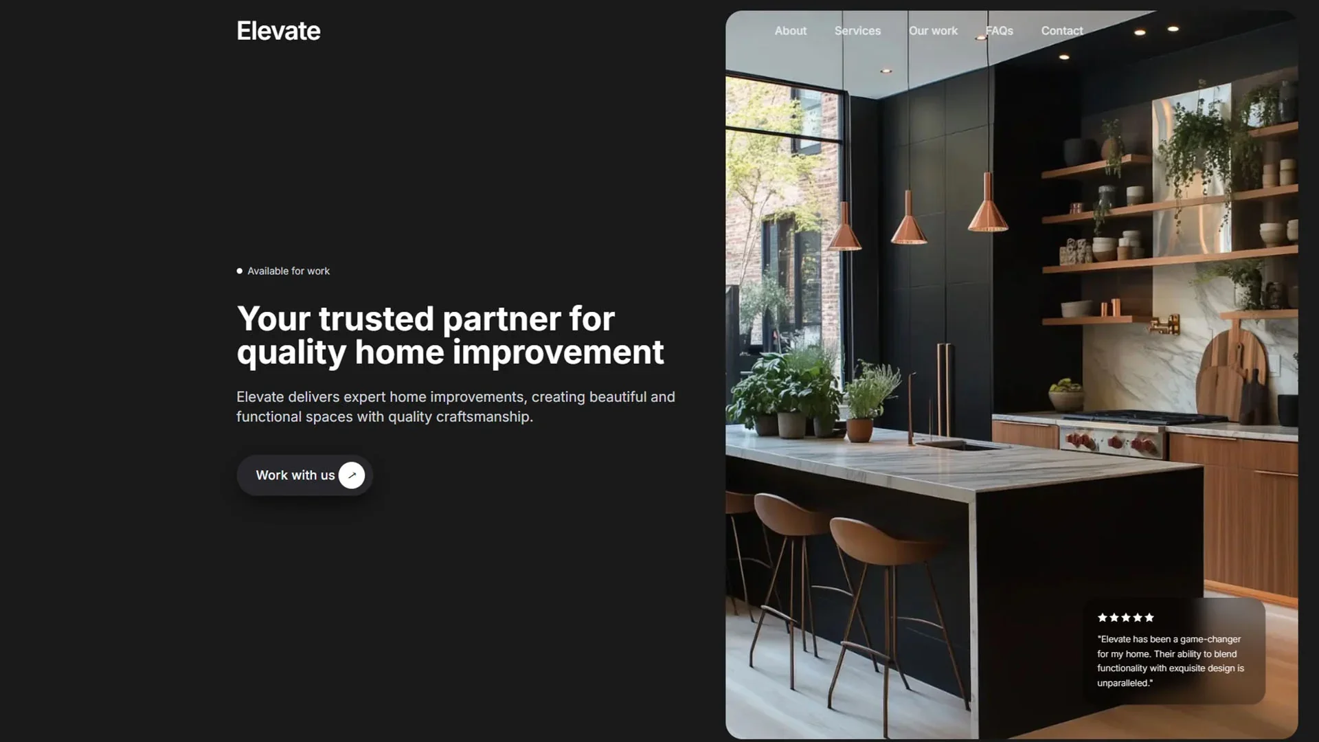 The website LokalHost built for Elevate